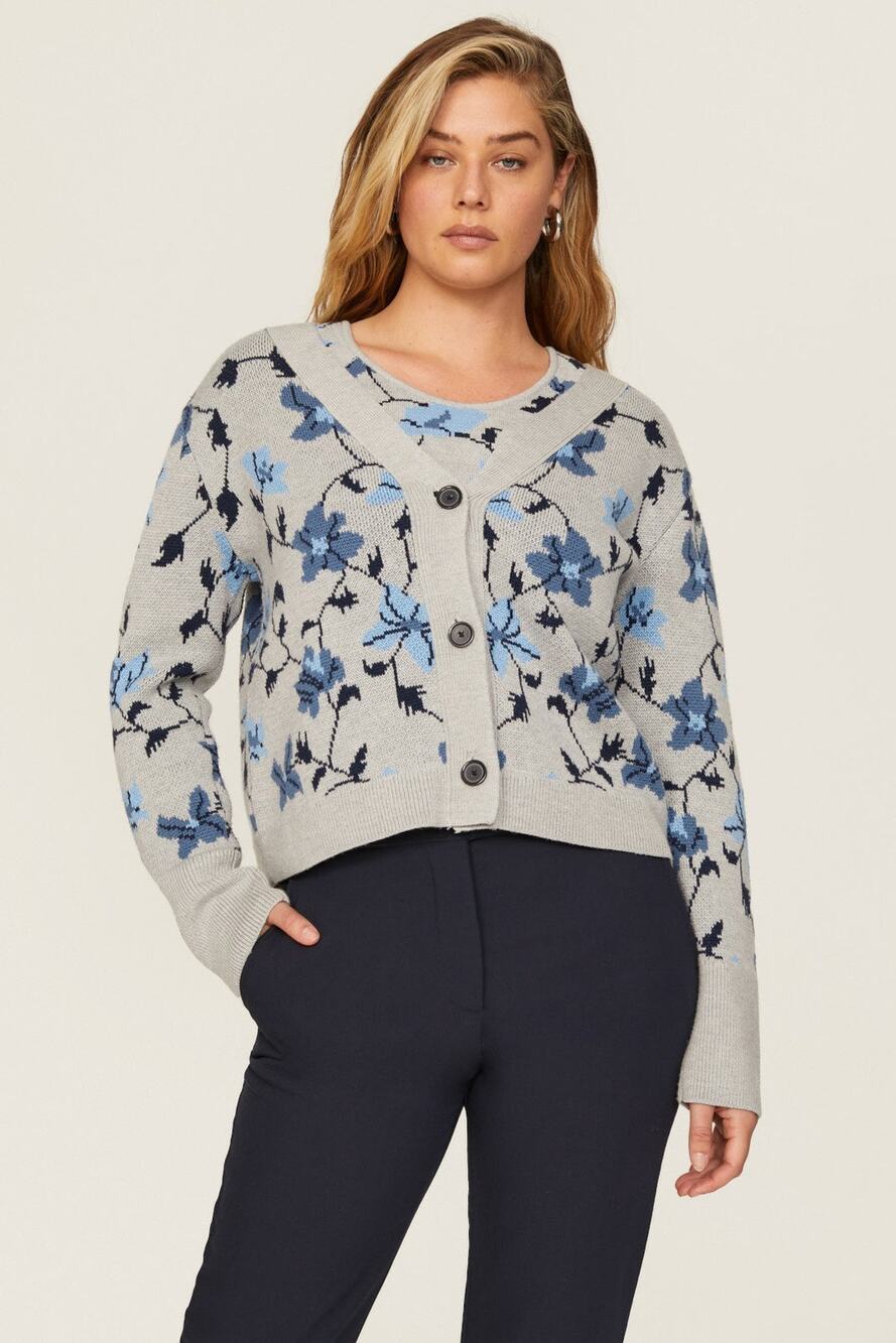 Club Monaco Knit Floral Cardigan - Size Small
